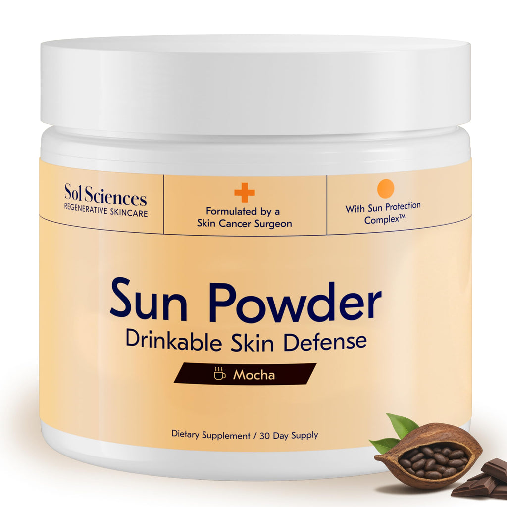Sun Powder Mocha Skincare Support Supplement – 3-in-1 Formula, 30 Servings