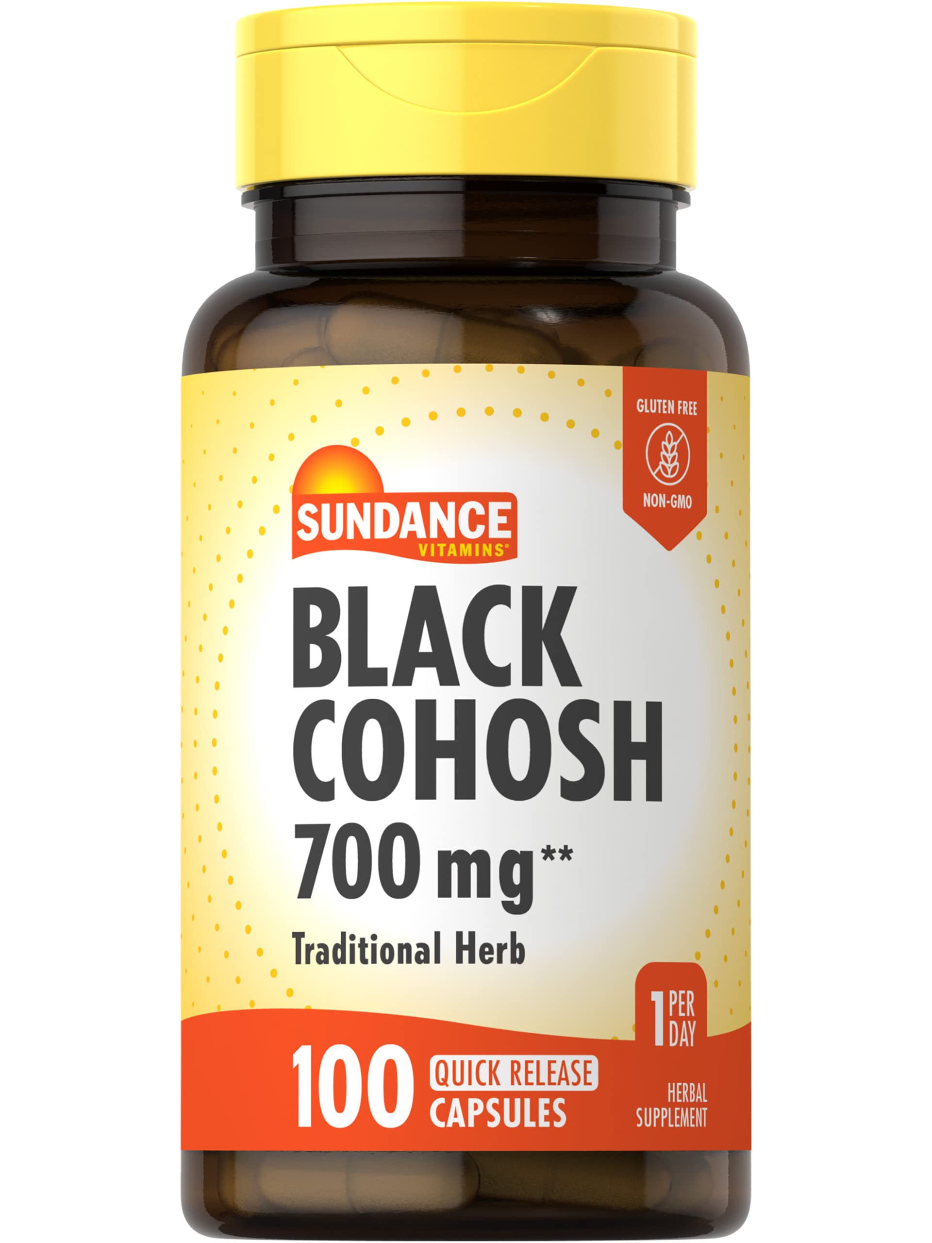 Sundance Black Cohosh 700mg – 100 Quick Release Capsules | Non-GMO, Gluten Free
