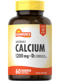 Sundance Calcium 1200 mg + Vitamin D3 5000 IU | 60 Softgels | Non-GMO & Gluten Free
