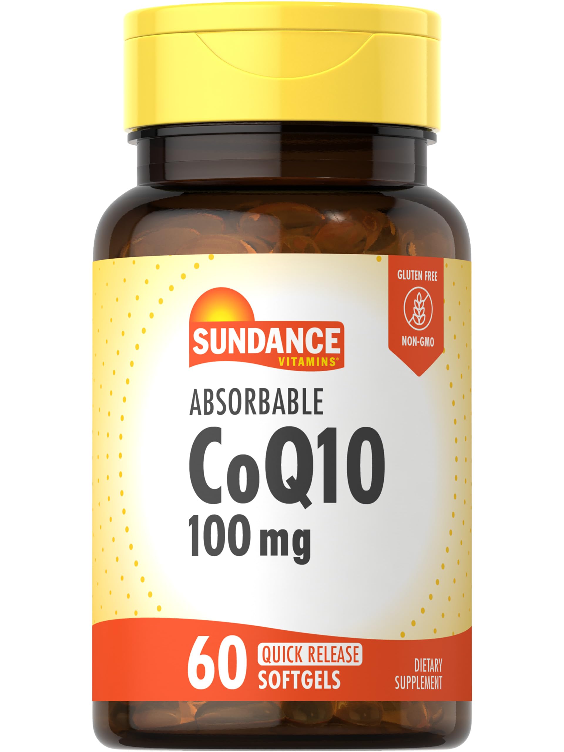 Sundance CoQ10 100mg Softgels – 60 Count, Black Pepper Extract, Non-GMO & Gluten Free