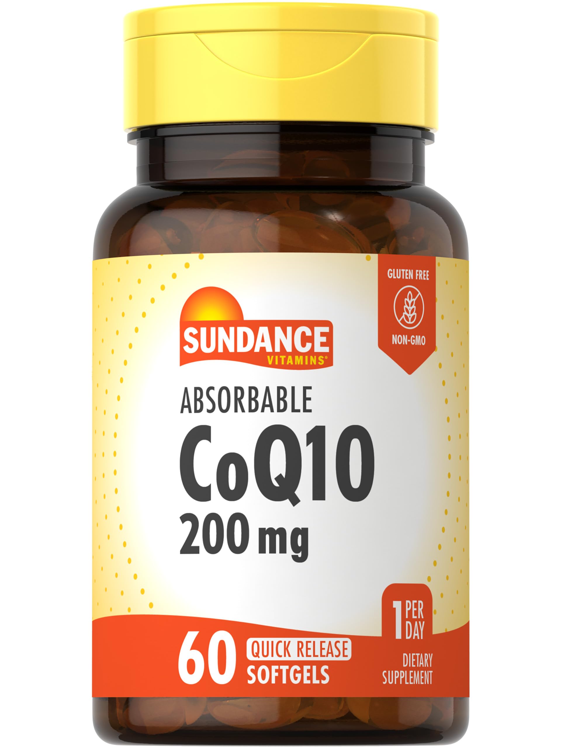 Sundance CoQ10 200mg Softgels – 60 Count, Black Pepper Extract, Non-GMO & Gluten Free