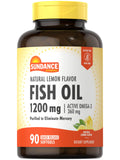 Sundance Fish Oil Softgels 1200mg - 360mg Omega-3, Lemon | Non-GMO & Gluten Free
