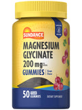 Magnesium Glycinate Gummies – Sundance, 200 mg per Serving, 50 Count, Grape (Vegan, Non-GMO, Gluten Free)