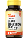 Sundance Sambucus Black Elderberry Capsules – 2000mg, 100 Count (Non-GMO, Gluten Free)