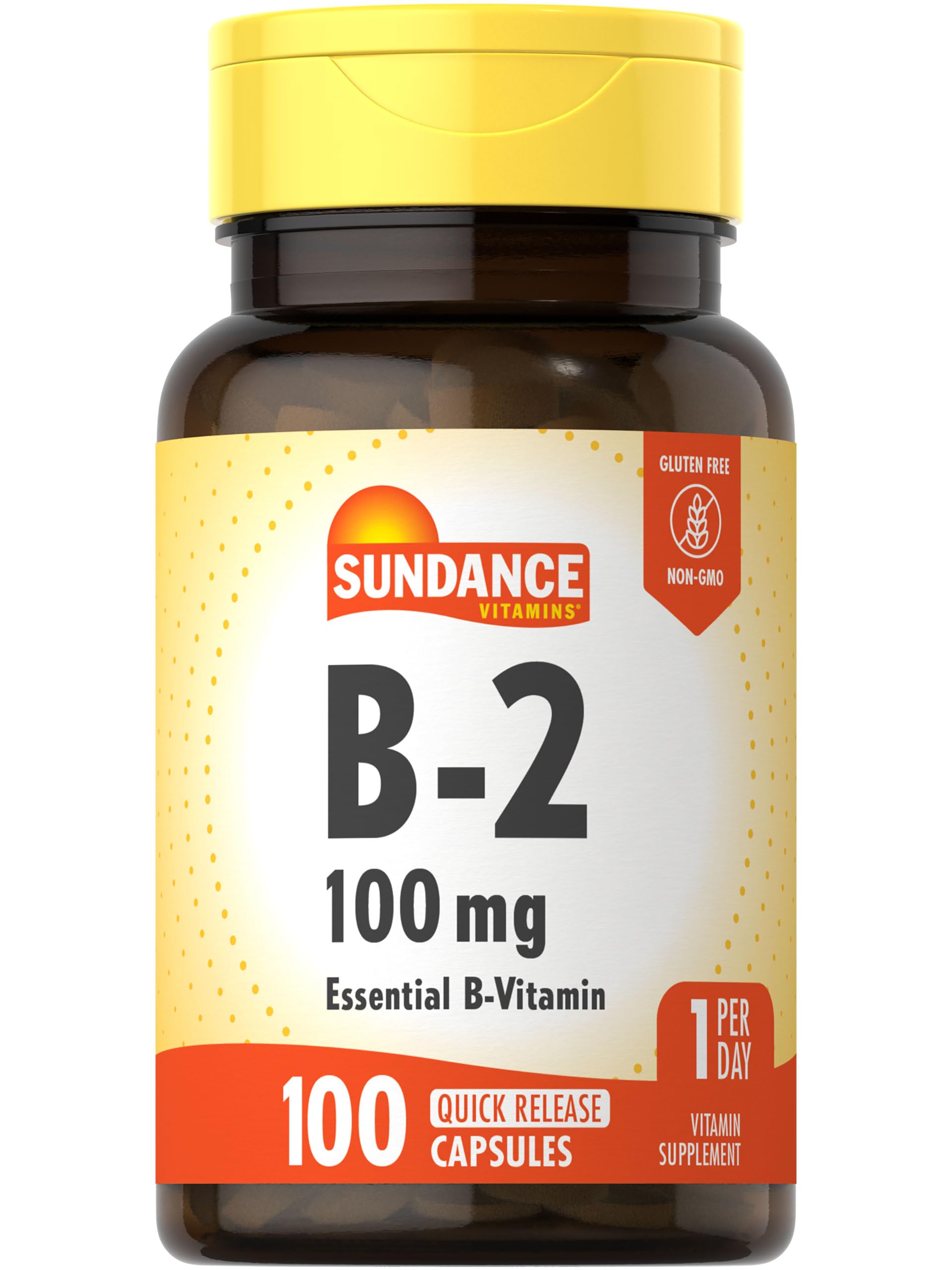 Sundance Vitamin B-2 100mg | 100 Capsules | Non-GMO & Gluten Free