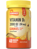 Sundance Vitamin D3 Gummies – 2000 IU, Pineapple, 48 Count