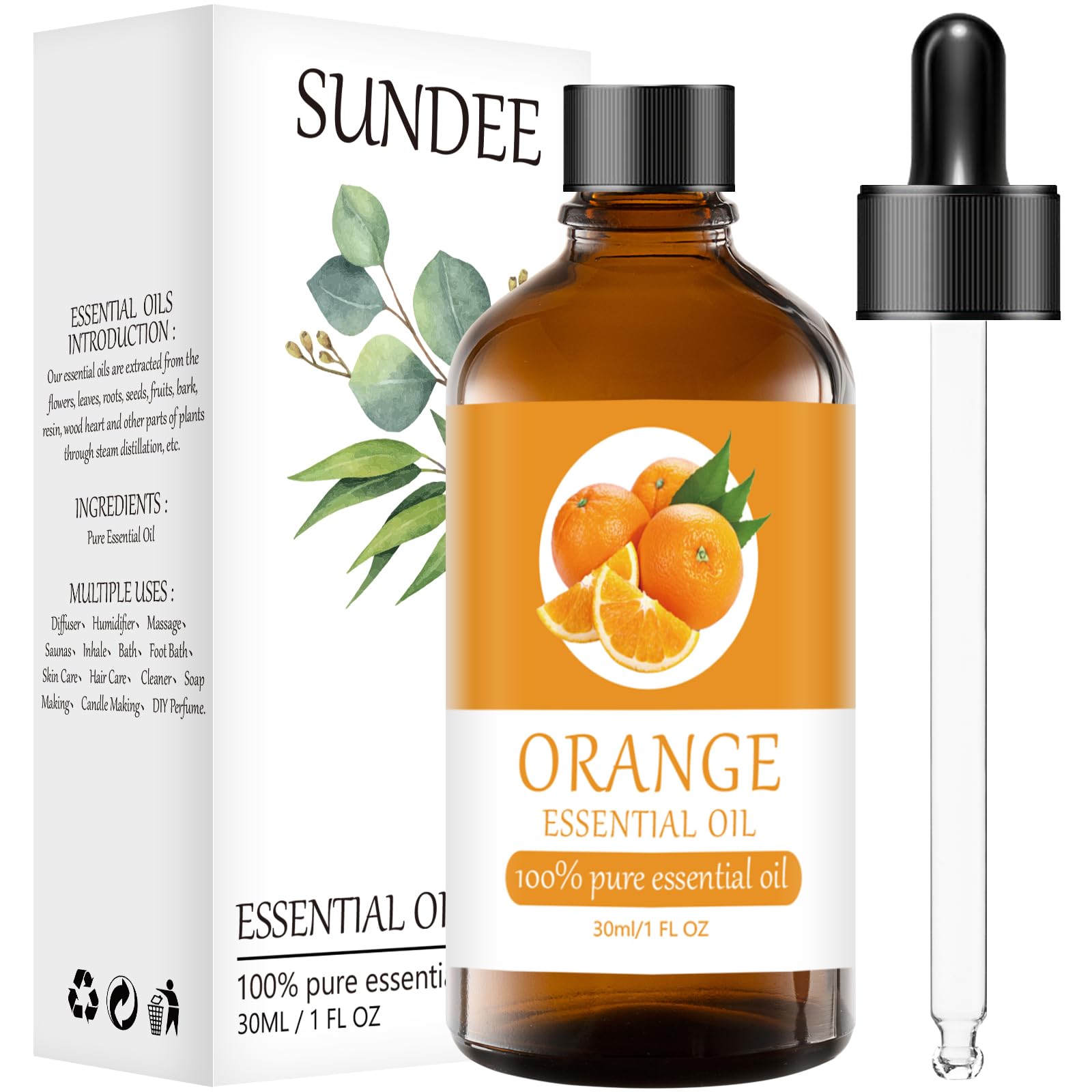 Sundee Organic Orange Essential Oil – 30ml (1oz) Pure Aromatherapy for Diffusers and Home Freshening