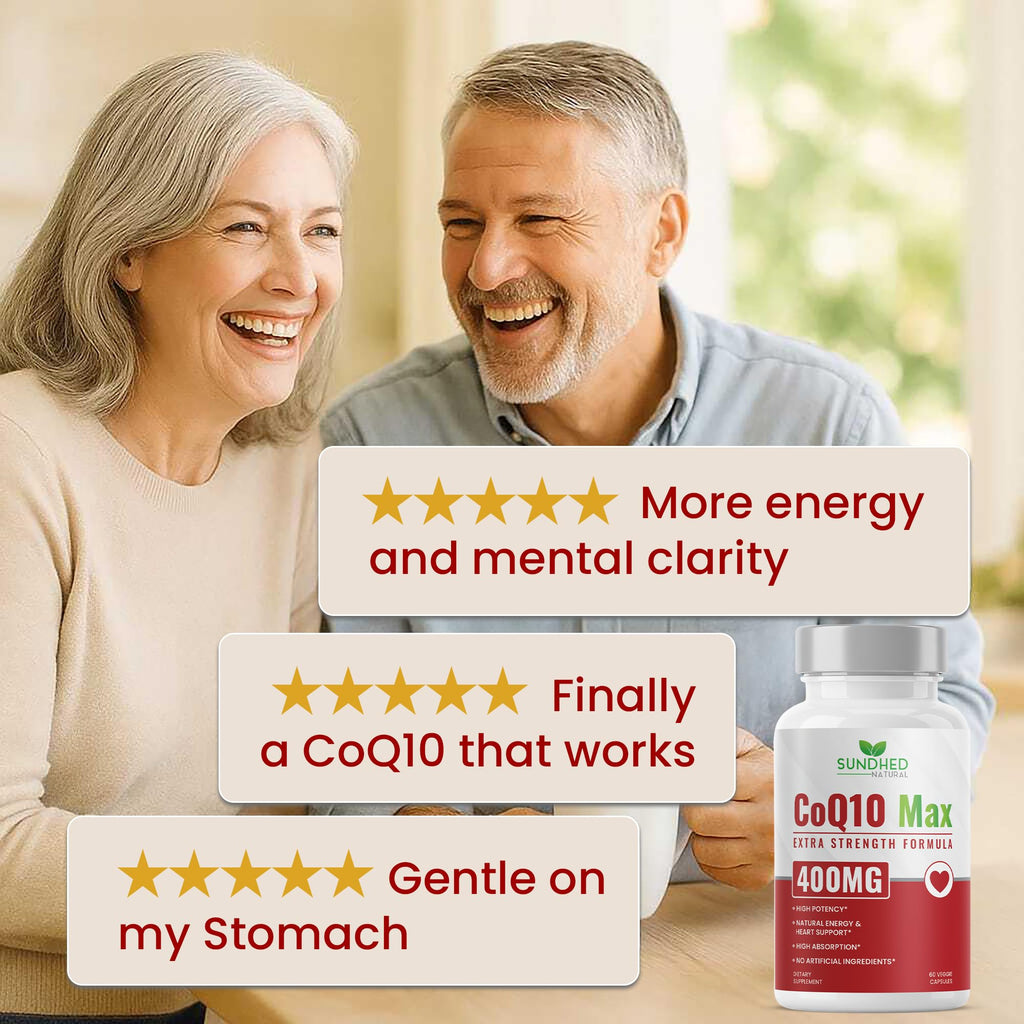 Sundhed Natural CoQ10 400mg Vegan | Ultra High Absorption CoQ10 Supplement