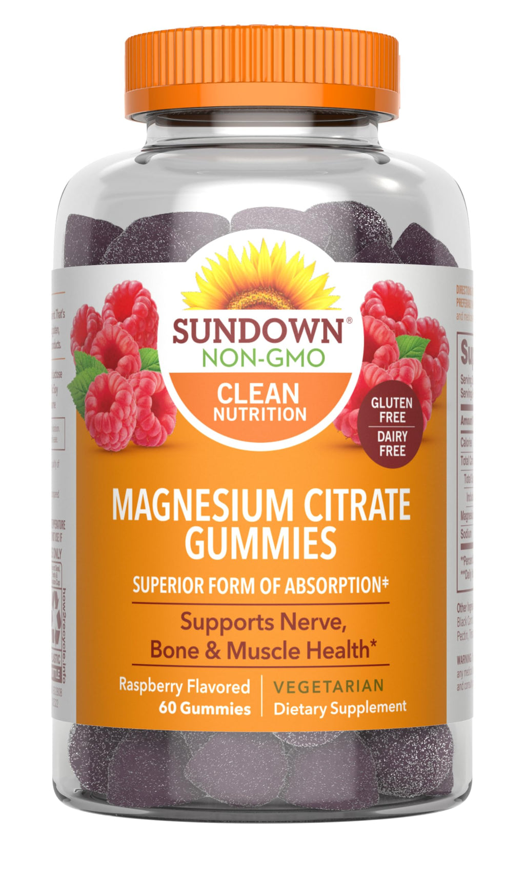 Sundown Magnesium Citrate Gummies Raspberry - 60 Count (Discontinued)