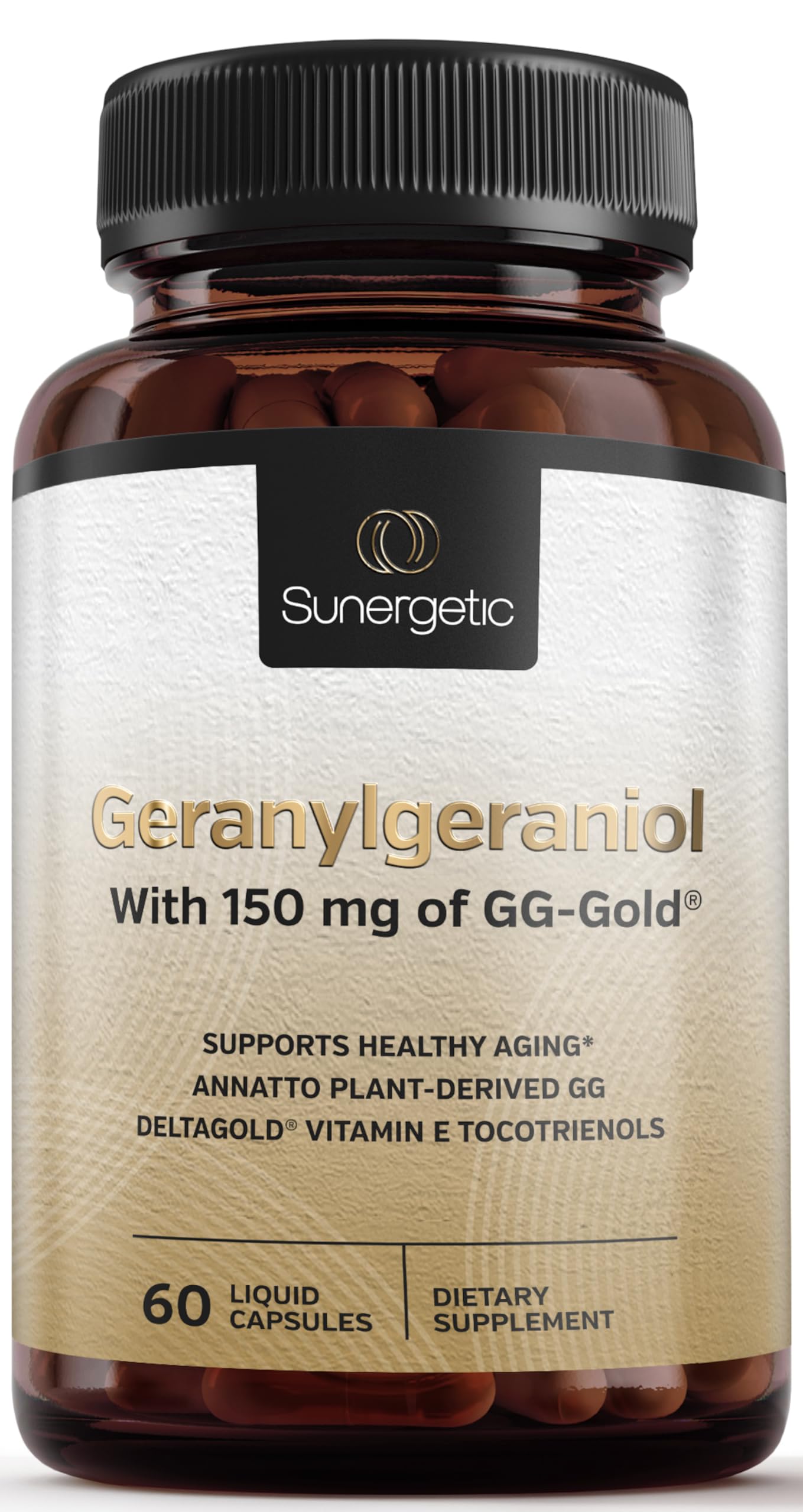 Sunergetic GG-GOLD 150mg Geranylgeraniol – 60 Capsules with DeltaGold Tocotrienols