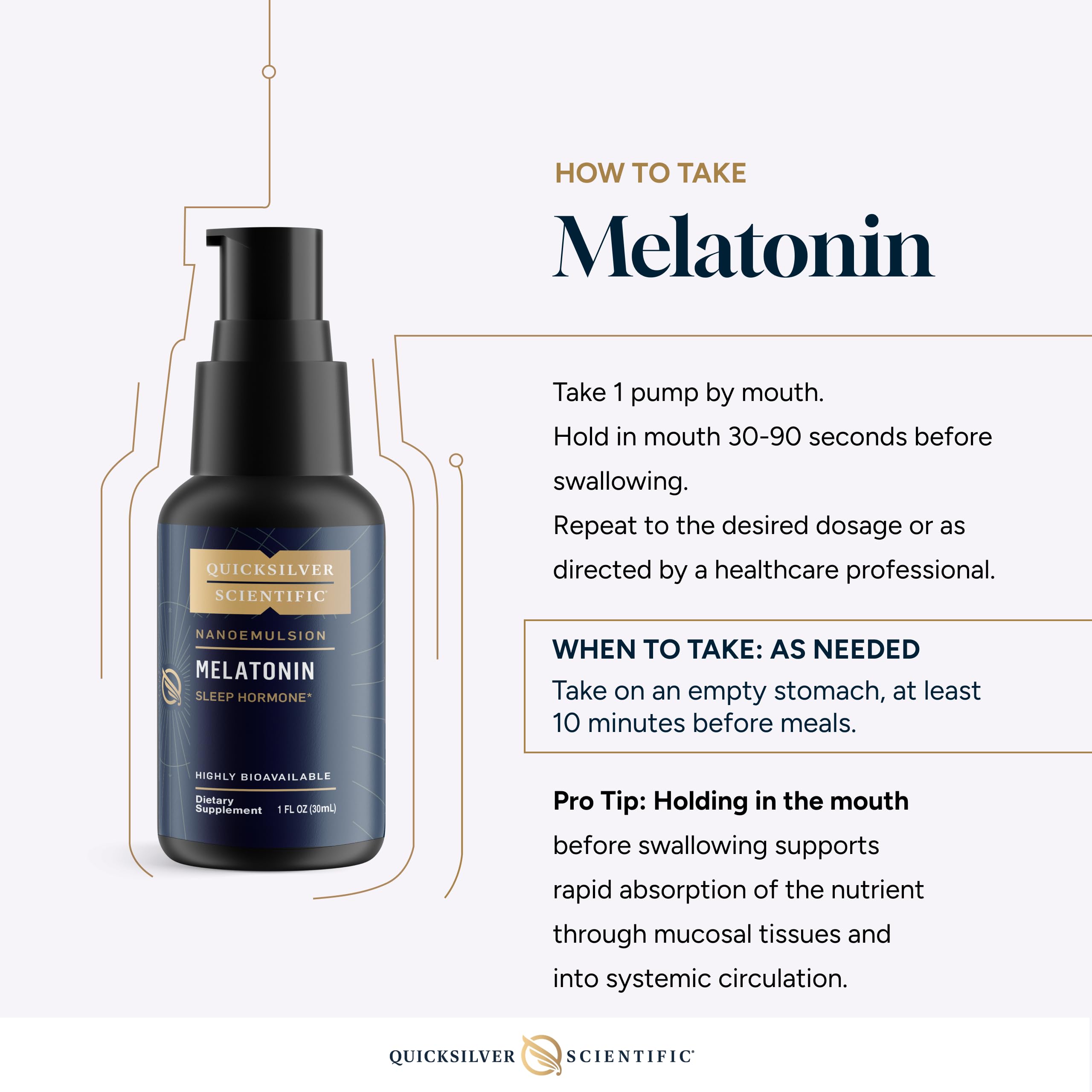 Quicksilver Scientific Liposomal Melatonin 1 mg — Fast-Acting Sleep Support (30 ml)