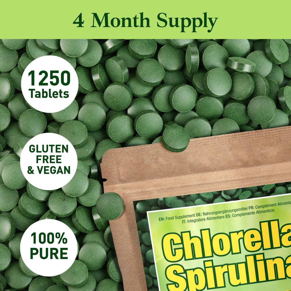 Good Natured Premium Spirulina & Chlorella Capsules | 1,250 Tablets | Non-GMO