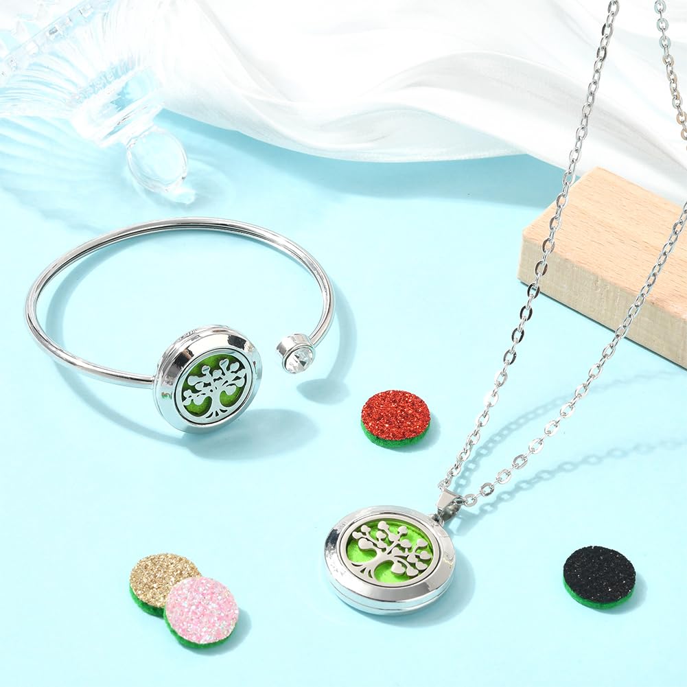 SUNNYCLUE Essential Oil Diffuser Bracelet & Necklace Set | Aromatherapy Jewelry