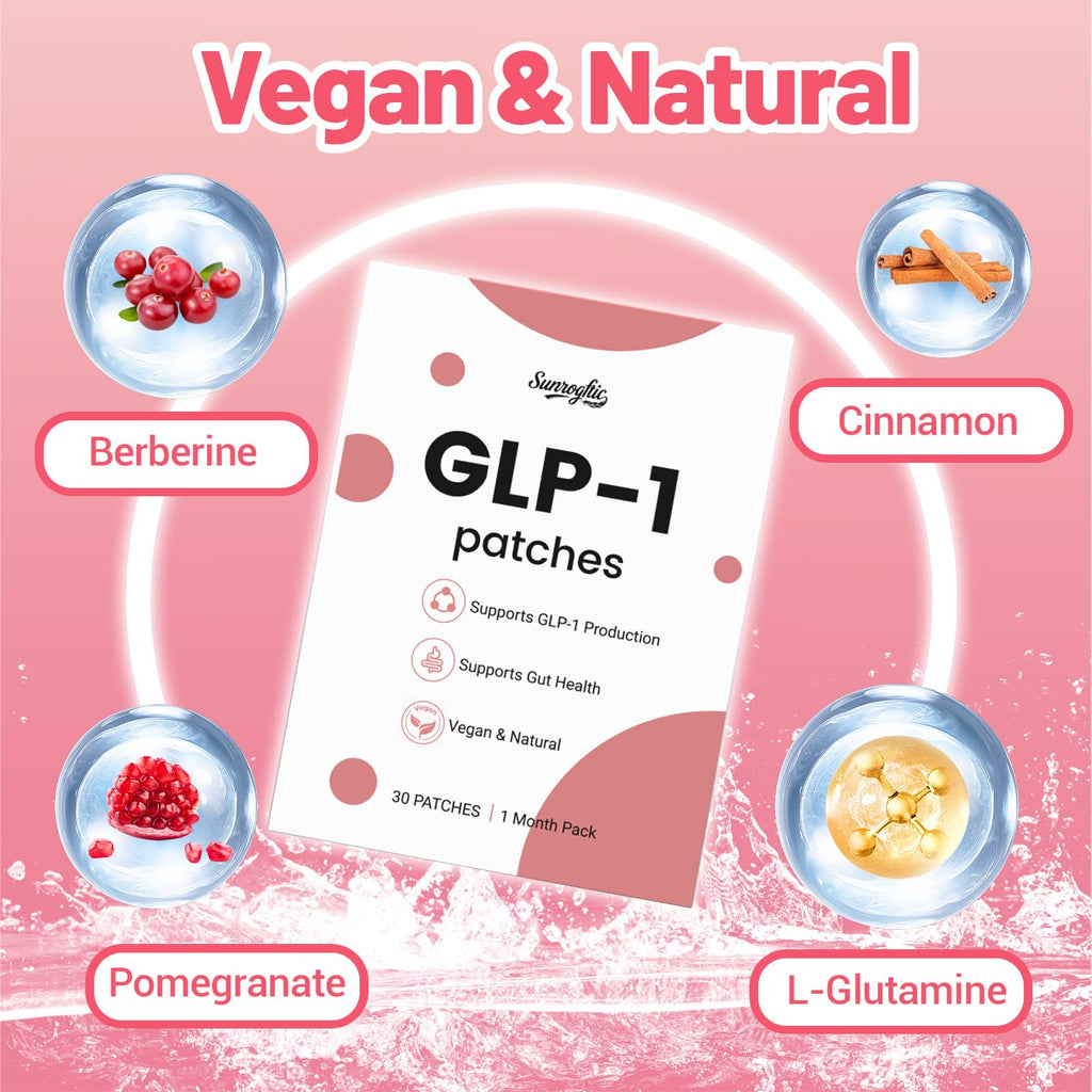 Sunrogftic GLP-1 Patches – Natural Berberine, Cinnamon & L-Glutamine for Daily Wellness