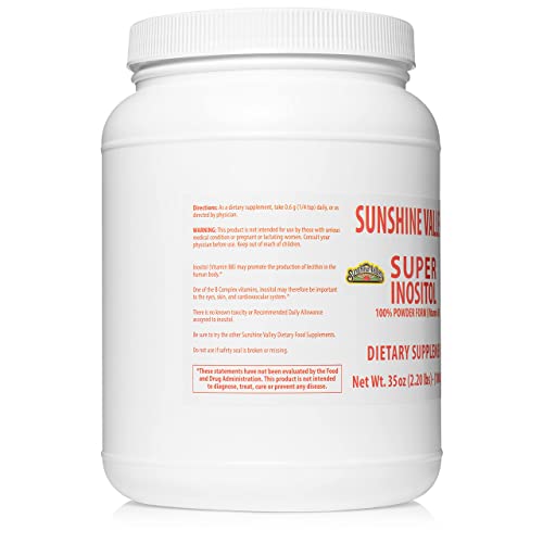 Sunshine Valley® Super Inositol, Vitamin B8 Powdered Dietary Supplement – PCOS Fertility, Hormonal Balance & Ovarian Health (35oz)