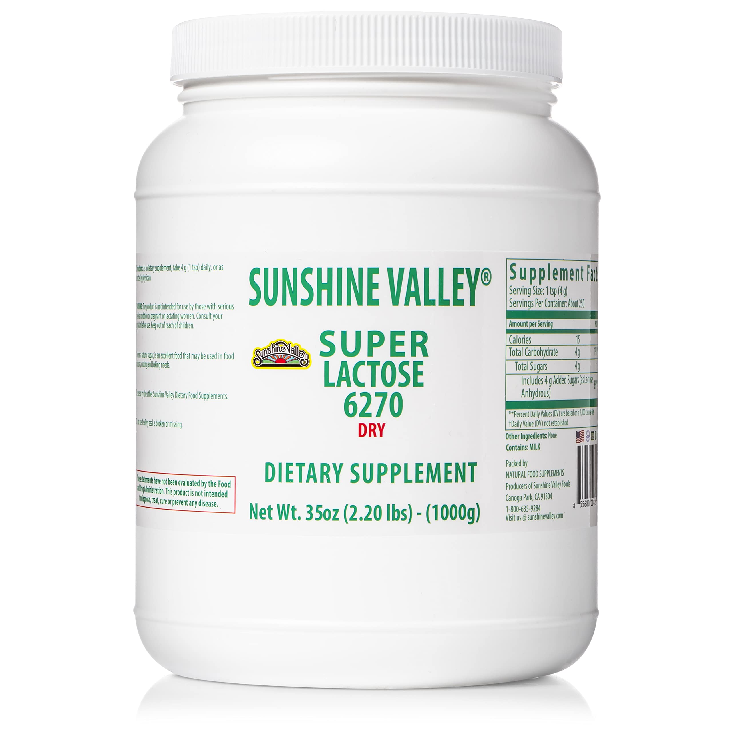 Sunshine Valley Super Lactose Dry Powder – Natural Sweetener & Baking Enhancer (35 oz)