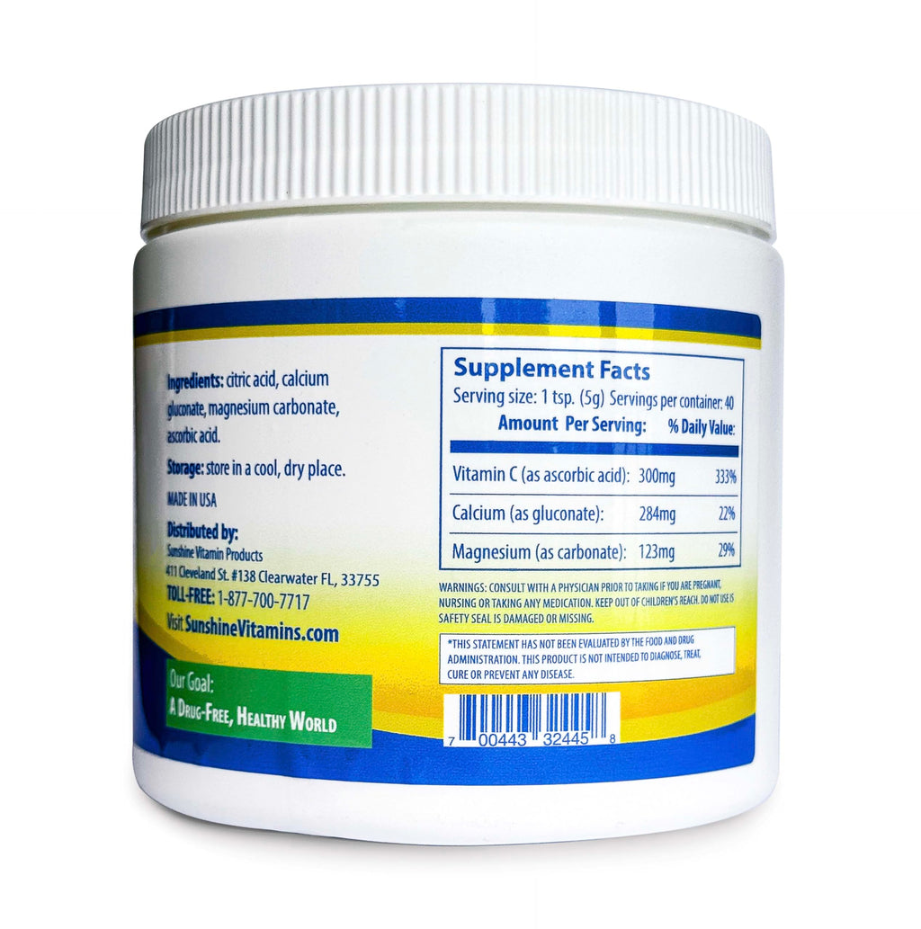Sunshine Vitamins Instant CalMag-C - Fast-Acting Calcium, Magnesium & Vitamin C for Sleep