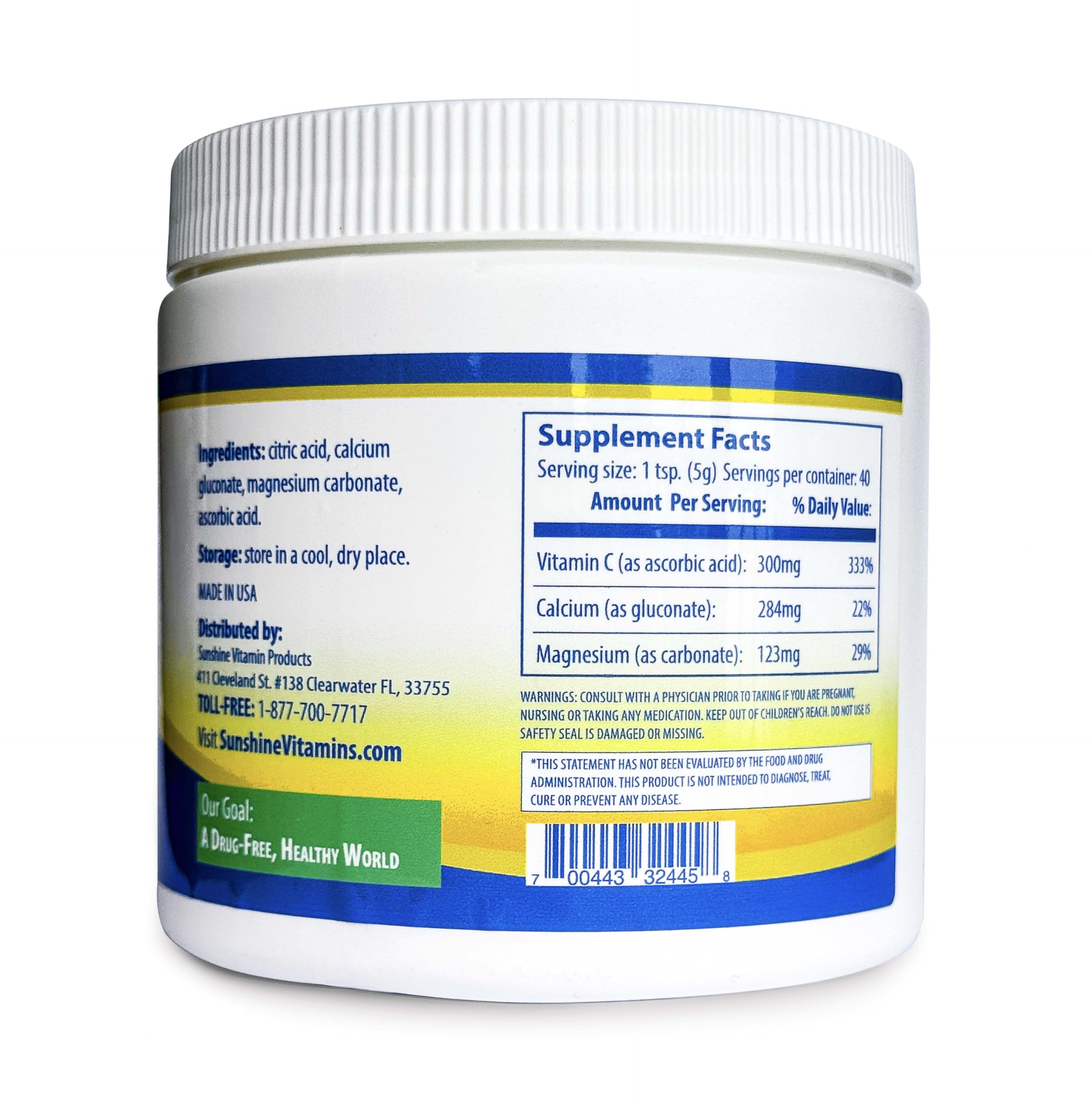 Sunshine Vitamins Instant CalMag-C - Fast-Acting Calcium, Magnesium & Vitamin C for Sleep