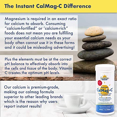 Sunshine Vitamins Instant CalMag-C - Fast-Acting Calcium, Magnesium & Vitamin C for Sleep