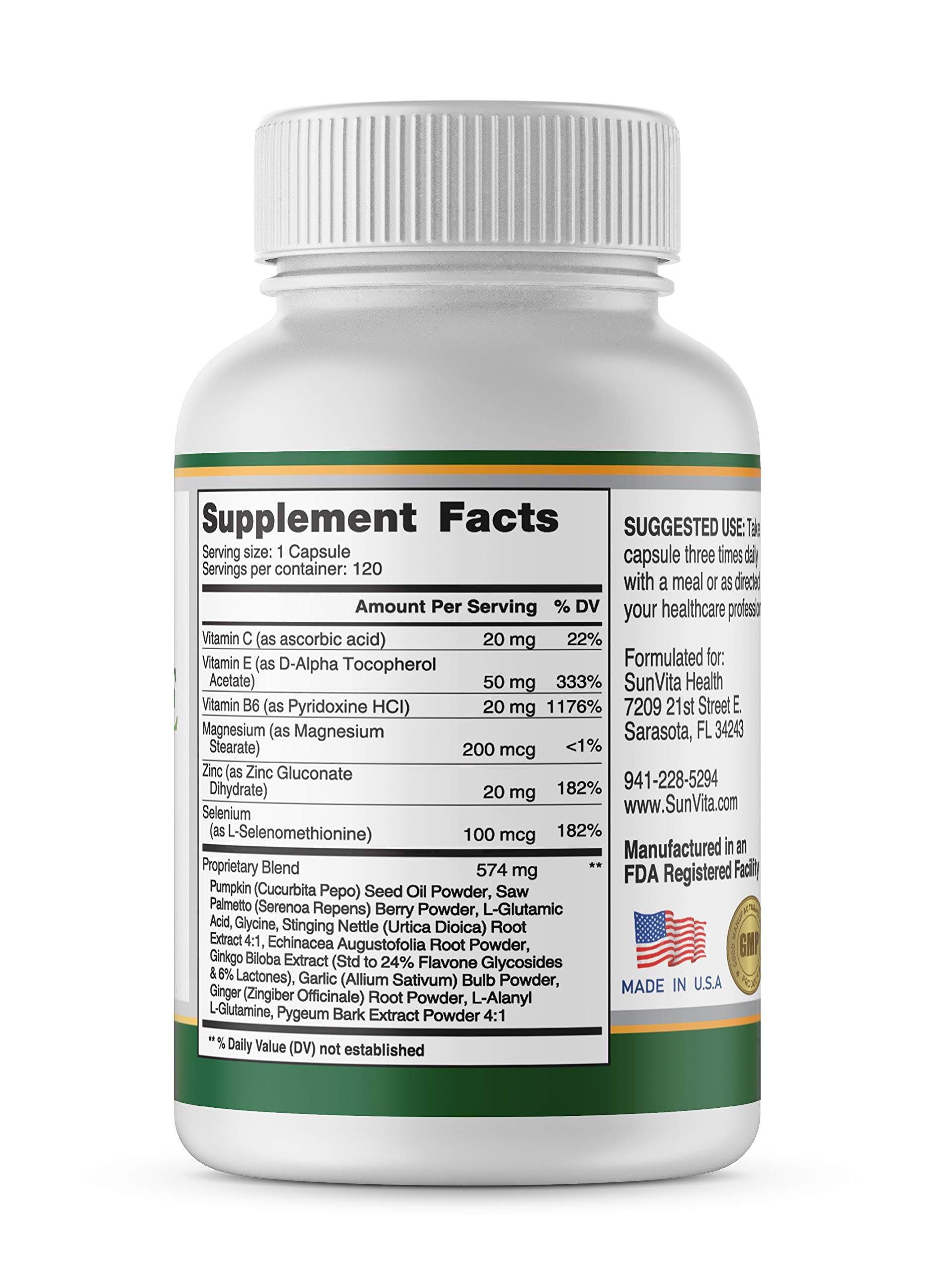 SunVita Health Prostate Formula 120 Capsules – Supports Prostate Health