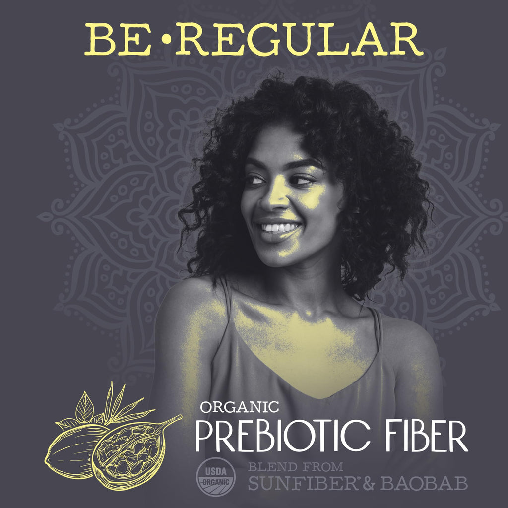 Sunwarrior Be Well Prebiotic Fiber Supplement - Organic Plant-Powered Gut Health (Vegan, Non-GMO) 8oz Pouch | 30 Servings