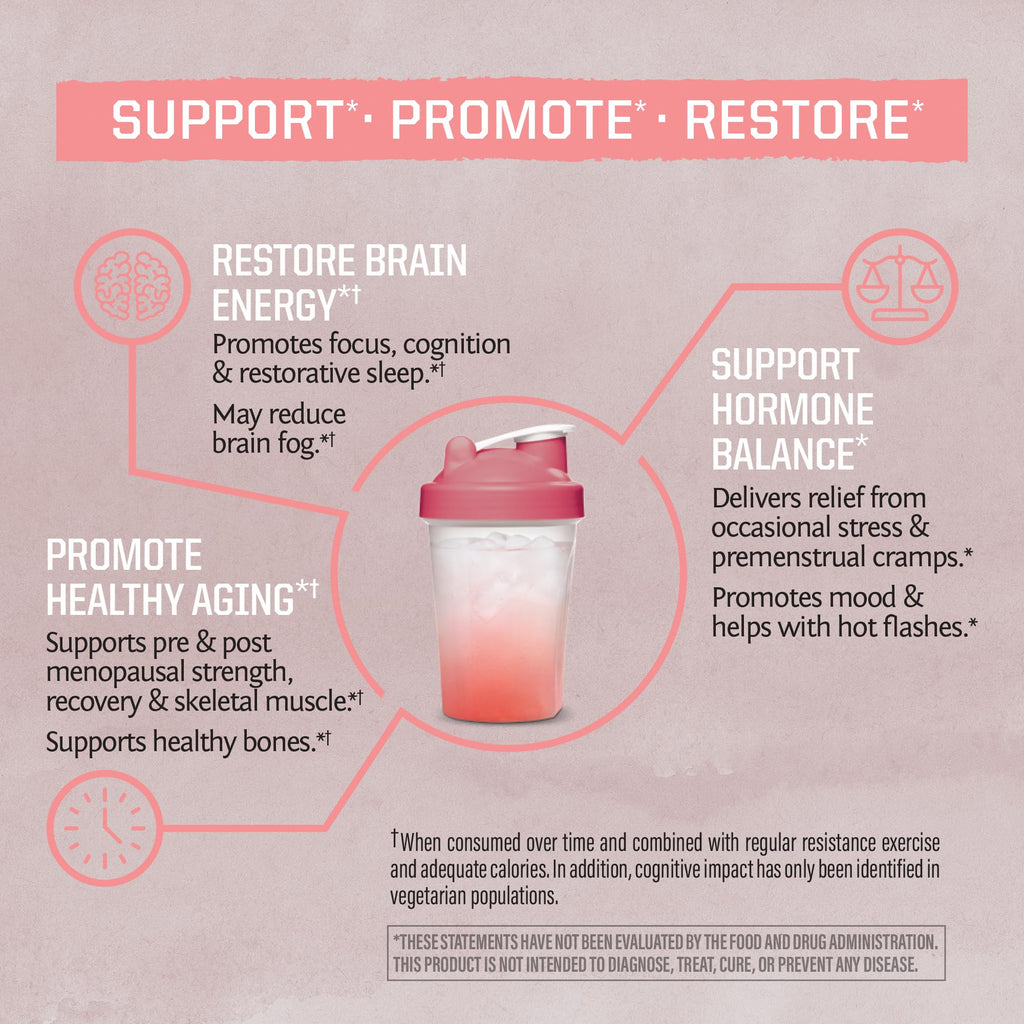 Sunwarrior Creatine for Women – Vegan Monohydrate Powder, Raspberry Lemonade (50 Servings)