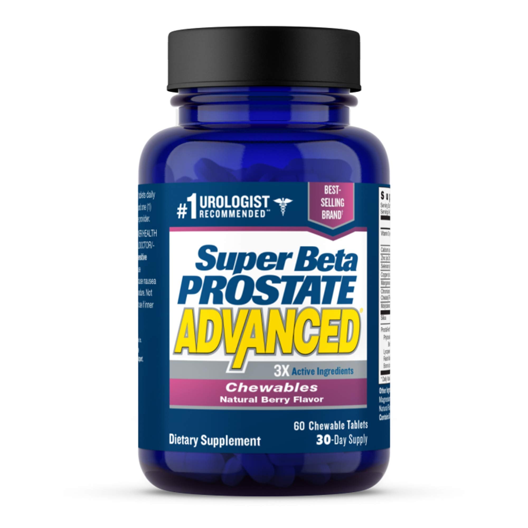 SUPER BETA PROSTATE Advanced Chewables – Prostate Support for Men's Health (60 Chews, 1 Bottle)