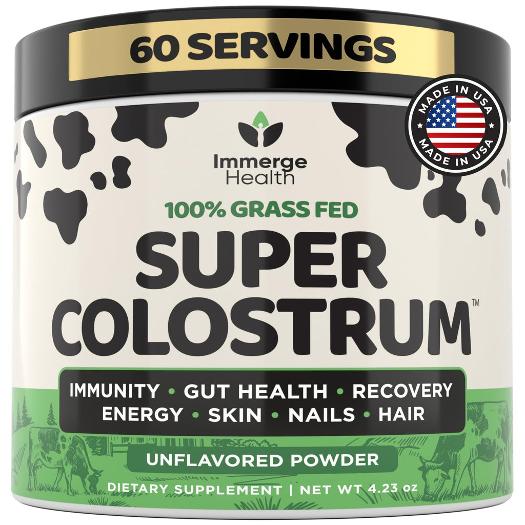 ImmergeHealth Super Colostrum Powder – Grass-Fed, 50% IgG for Gut & Vitality