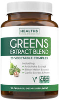 Super Greens Antioxidants Superfoods 2250mg – 20 Ingredients | NON-GMO, Vegan | 120 Capsules
