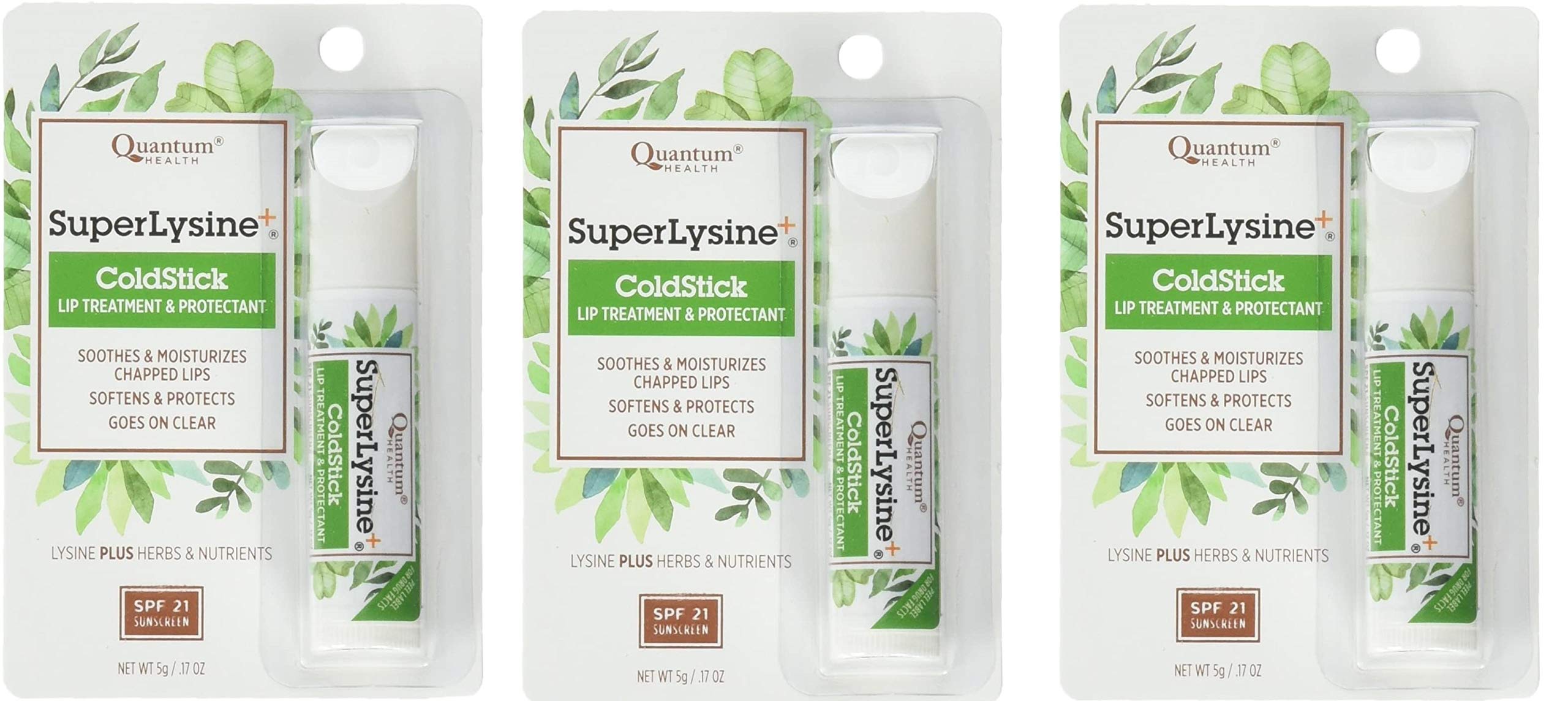 Super Lysine Plus+ ColdStick SPF 21 0.18 oz Regular – Pack of 3 by Quantum Research
