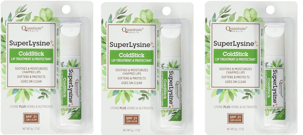 Super Lysine Plus+ ColdStick SPF 21 0.18 oz Regular – Pack of 3 by Quantum Research