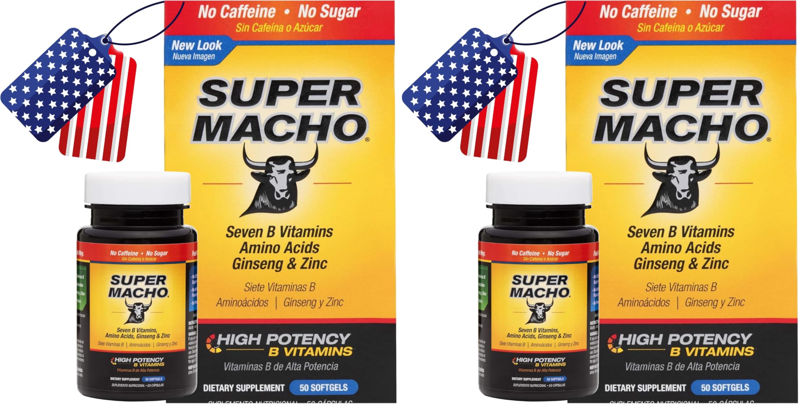 Super Macho: High-Potency B Vitamins & Amino Acids for Active Men
