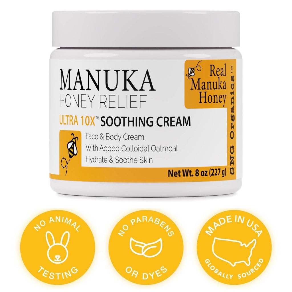 Super Natural Goods Manuka Honey Cream (8oz) – Hydrating Body Lotion for All Skin Types | Real Manuka Honey, Aloe Vera & Cocoa Butter