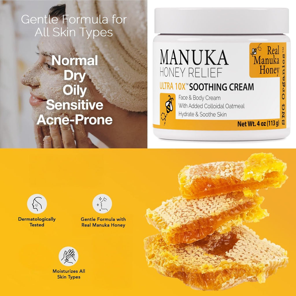Super Natural Goods Manuka Honey Cream (4oz) – Hydrating Body Lotion