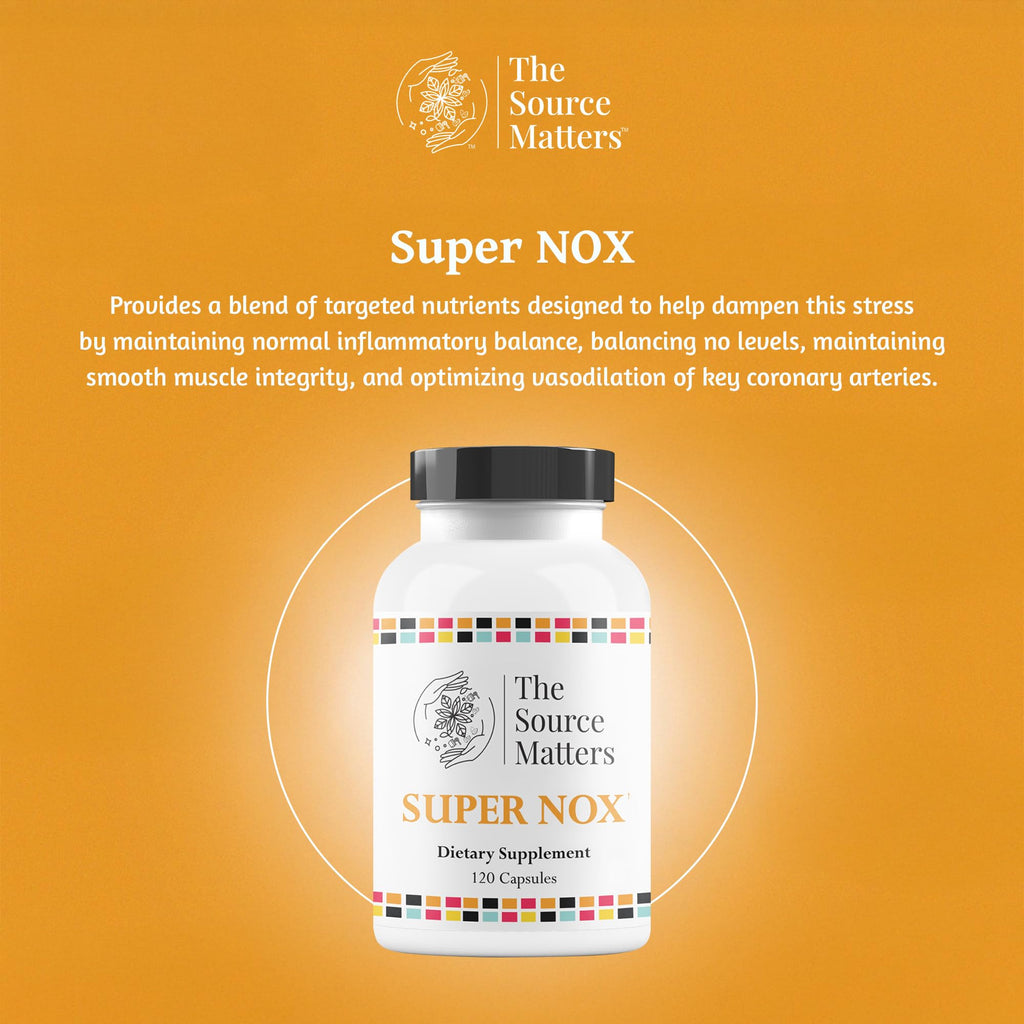 Super NOX Nitric Oxide Support Supplement | The Source Matters | Circulation & Vascular Health (120 Capsules)