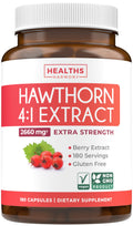 Super Potent Hawthorn Berry Extract Capsules – Extra Strength for Heart Health (Vegan, Non-GMO, Gluten Free)