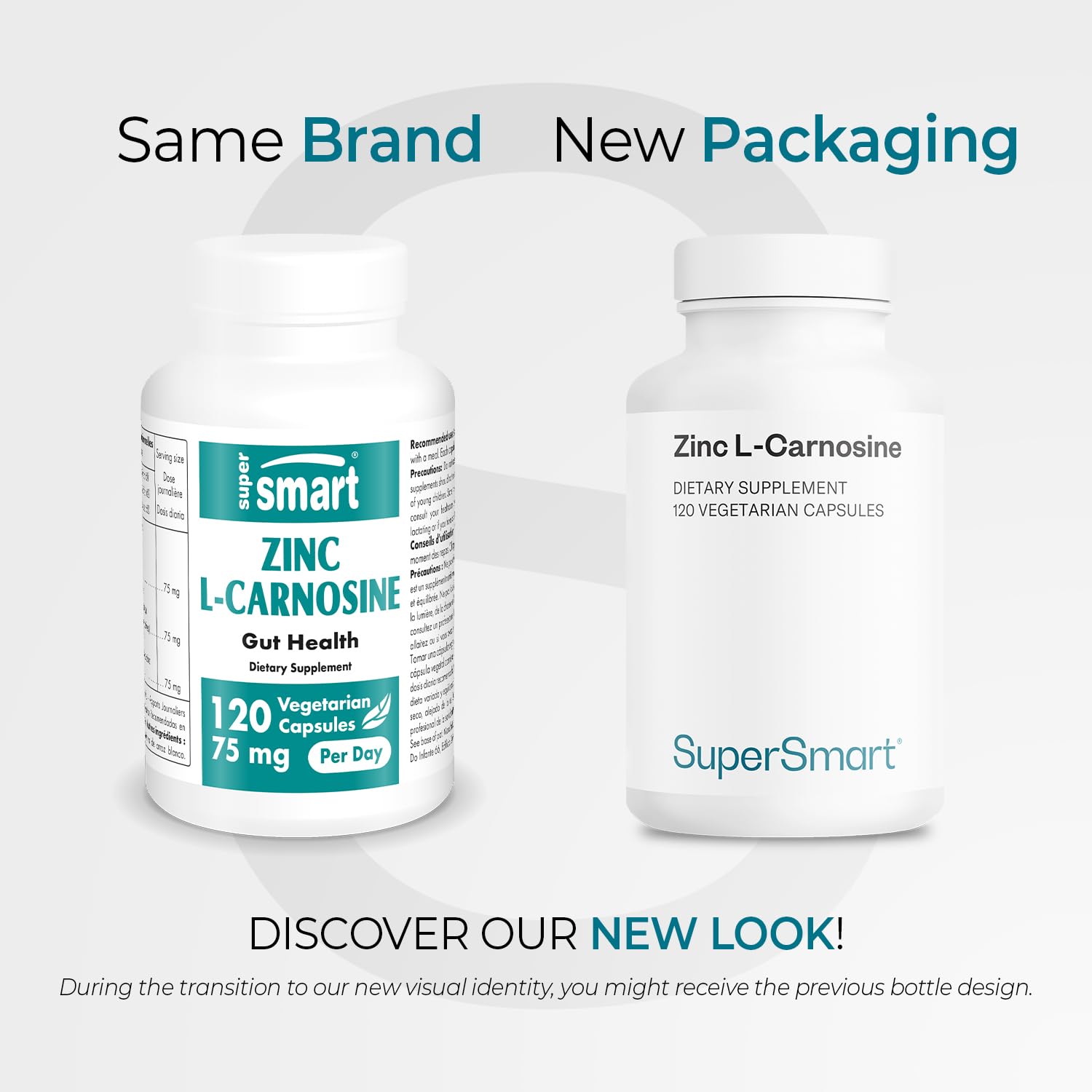 SuperSmart - Zinc L-Carnosine 75mg per Day (Well-Tolerated) - Zinc Carnosine Supplement | Non-GMO & Gluten Free - 120 Vegetarian Capsules