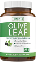 Super Strength Olive Leaf Extract Capsules – 750mg, 20% Oleuropein, Vegan & Non-GMO | Made in USA (2 Month Supply)