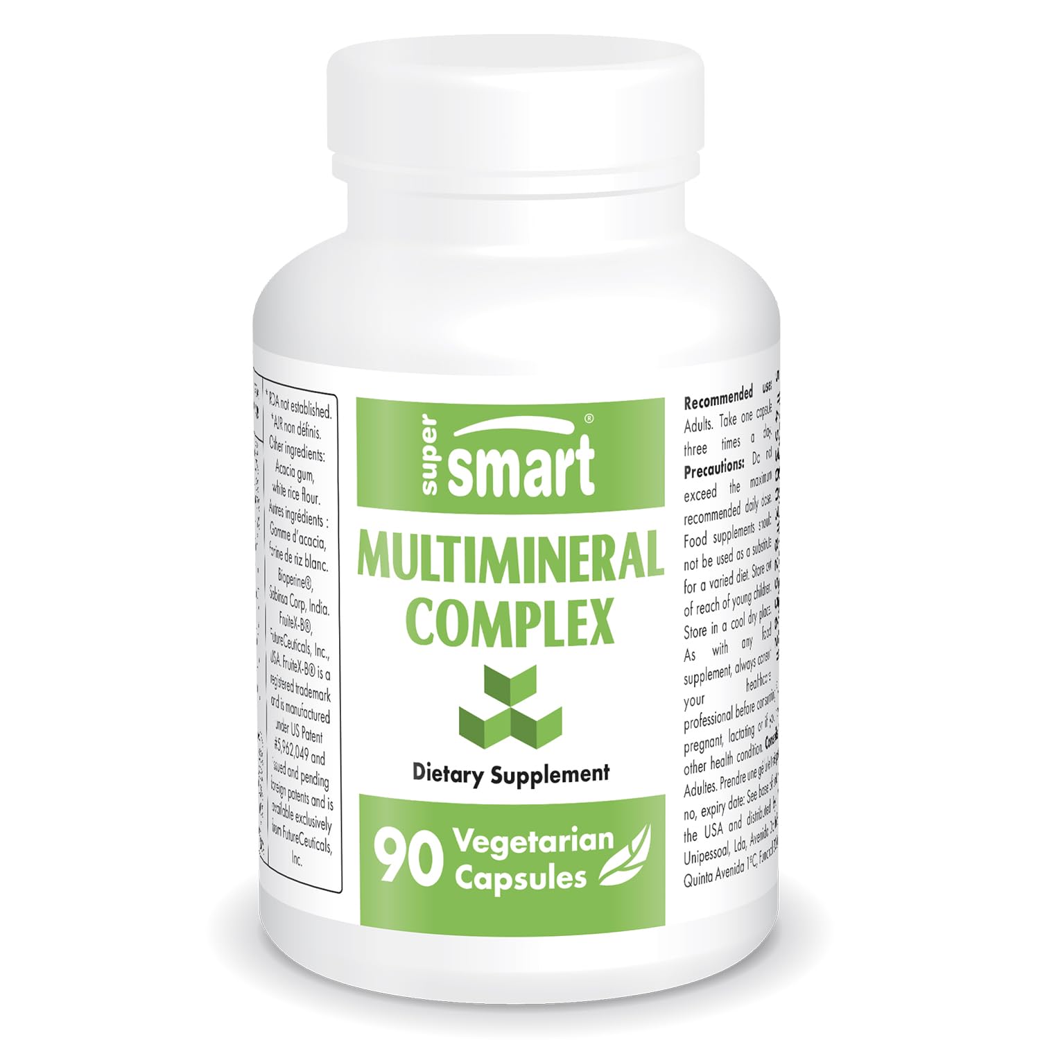 SuperSmart Multimineral Complex - Full Spectrum, Non-GMO, Gluten Free | 90 Vegetarian Capsules