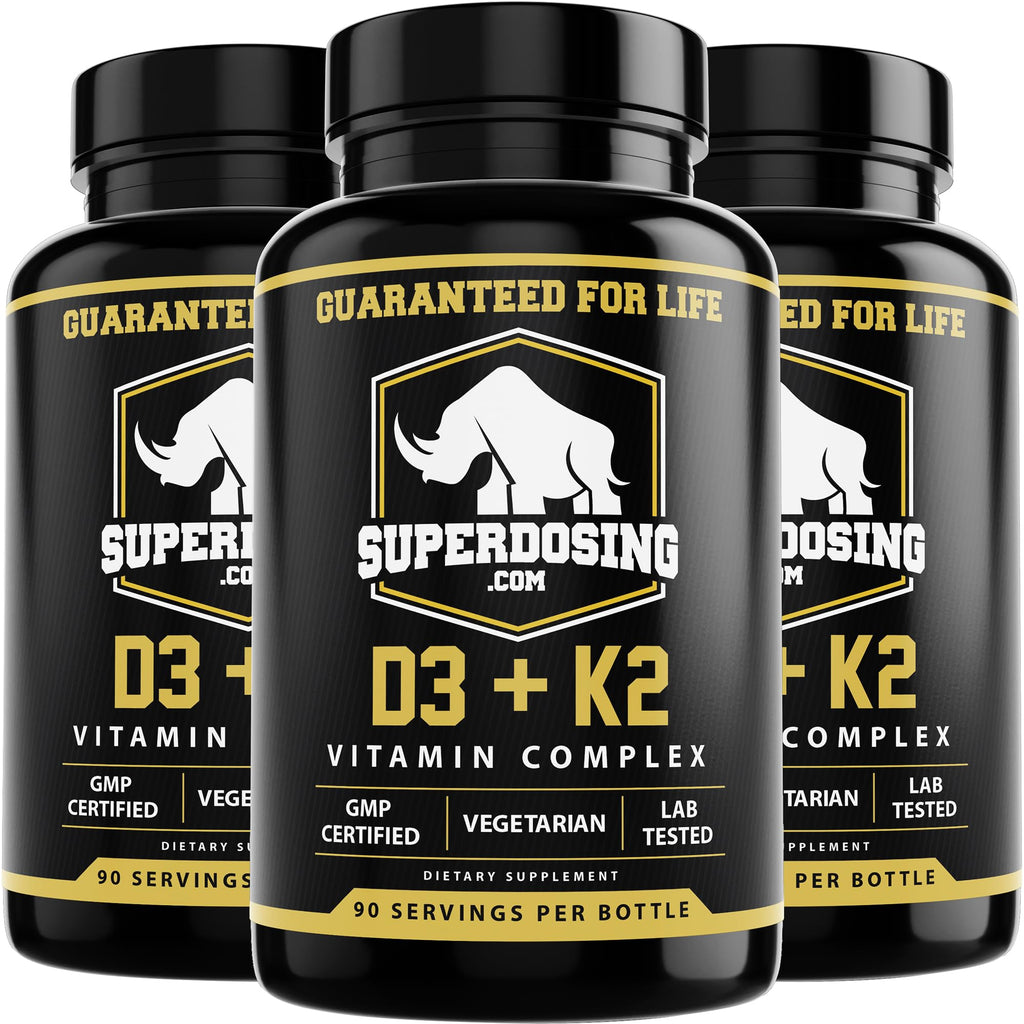 SuperDosing D3K2 10,000 IU + 1,500 mcg MK-4 | 3 Bottle Pack