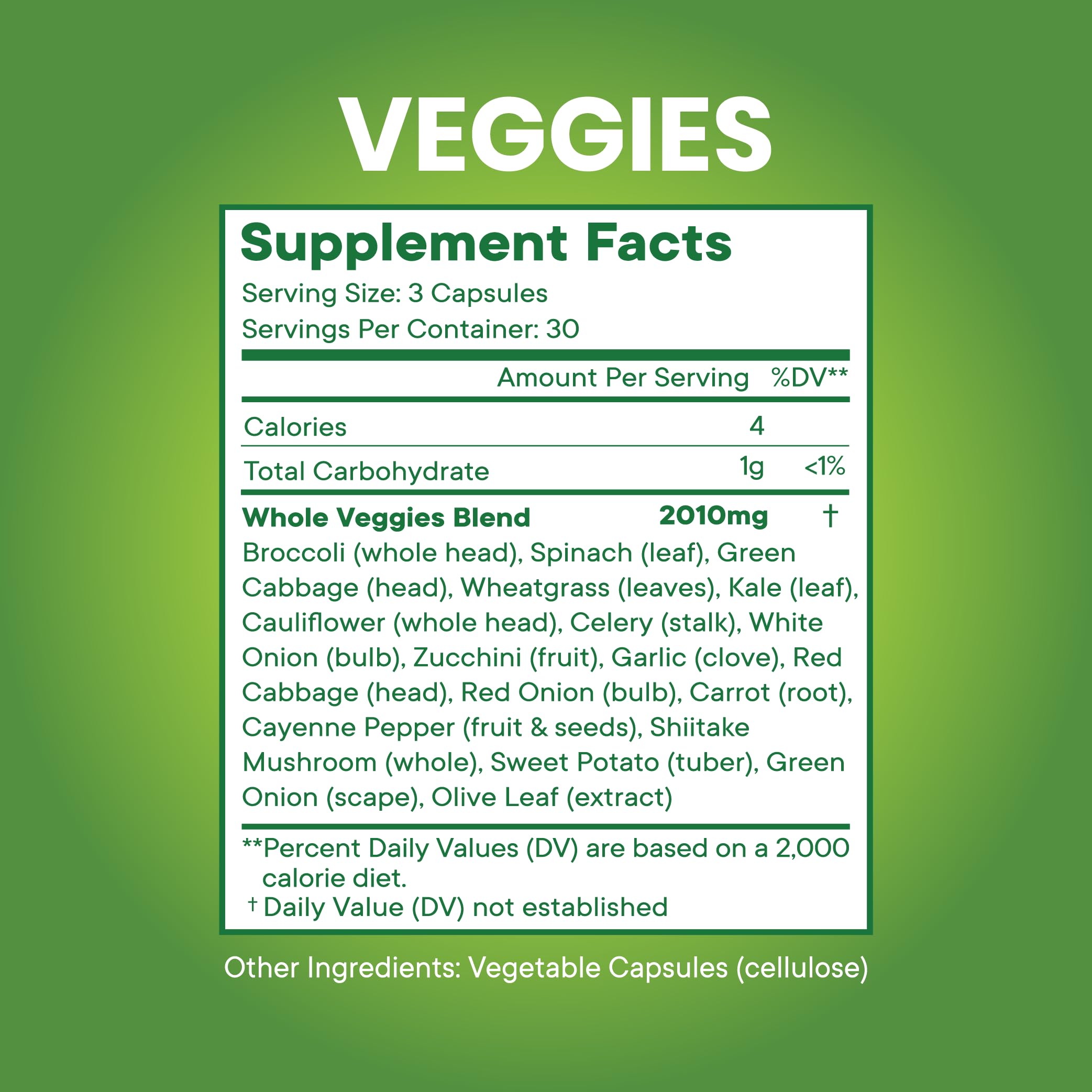 Superfood MD Veggies Supplement - 90 Veggie Capsules | Energy & Antioxidants | Soy Free