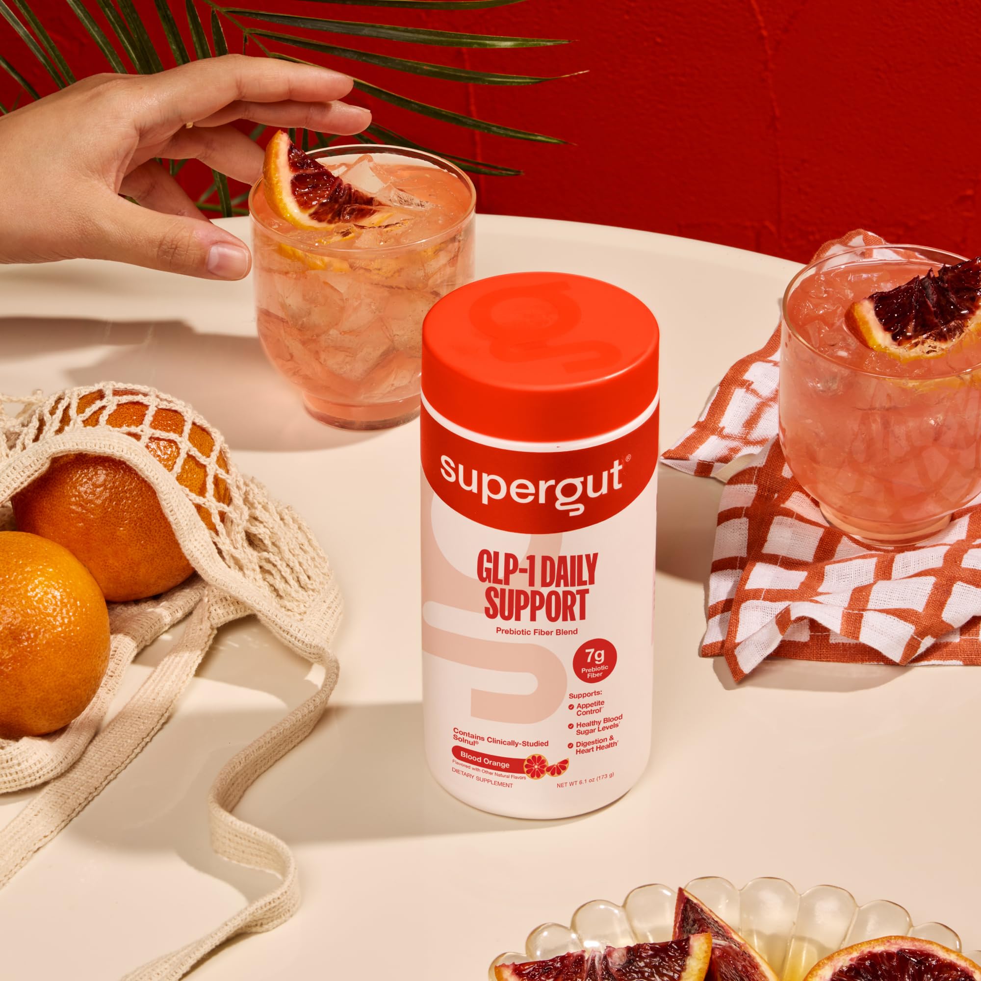 Supergut GLP1 Daily Support – Blood Orange (18 Servings) | Sugar-Free, High-Fiber