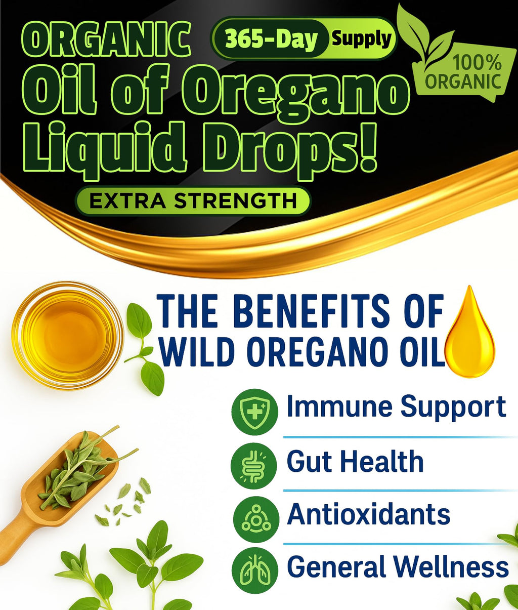 Superior Fulvic Humic X935 Organic Oregano Oil Drops – 1,000 Servings, 12-Month Supply