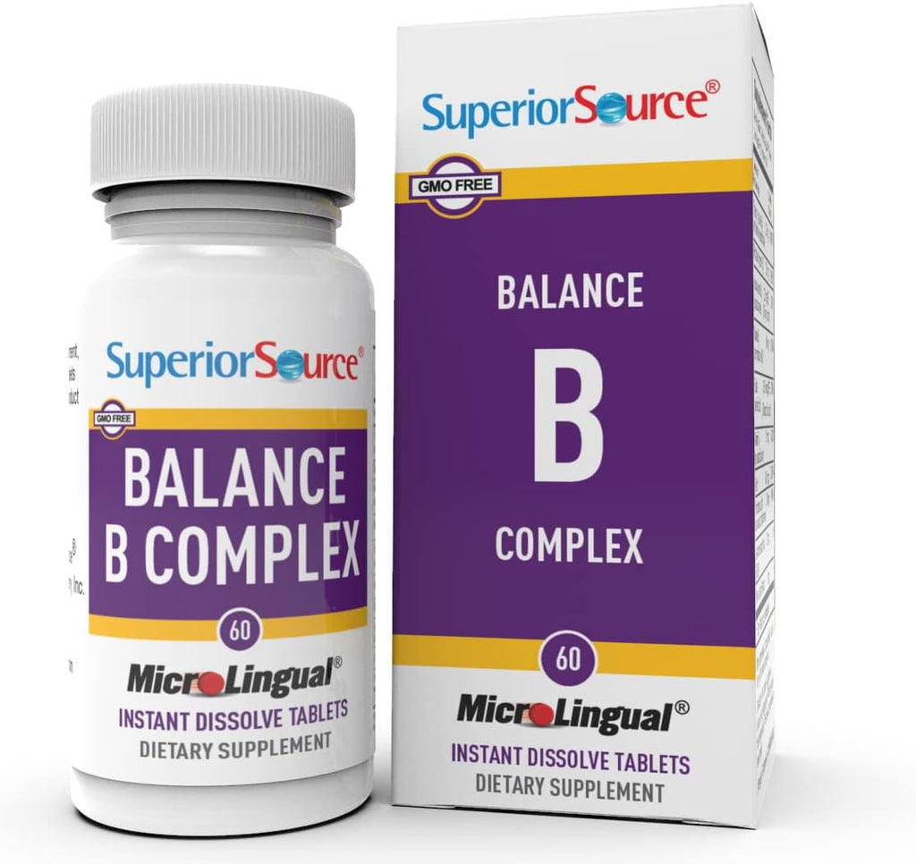 Superior Source Balance B Complex – Instant-Dissolve B Vitamins (60 Tablets)