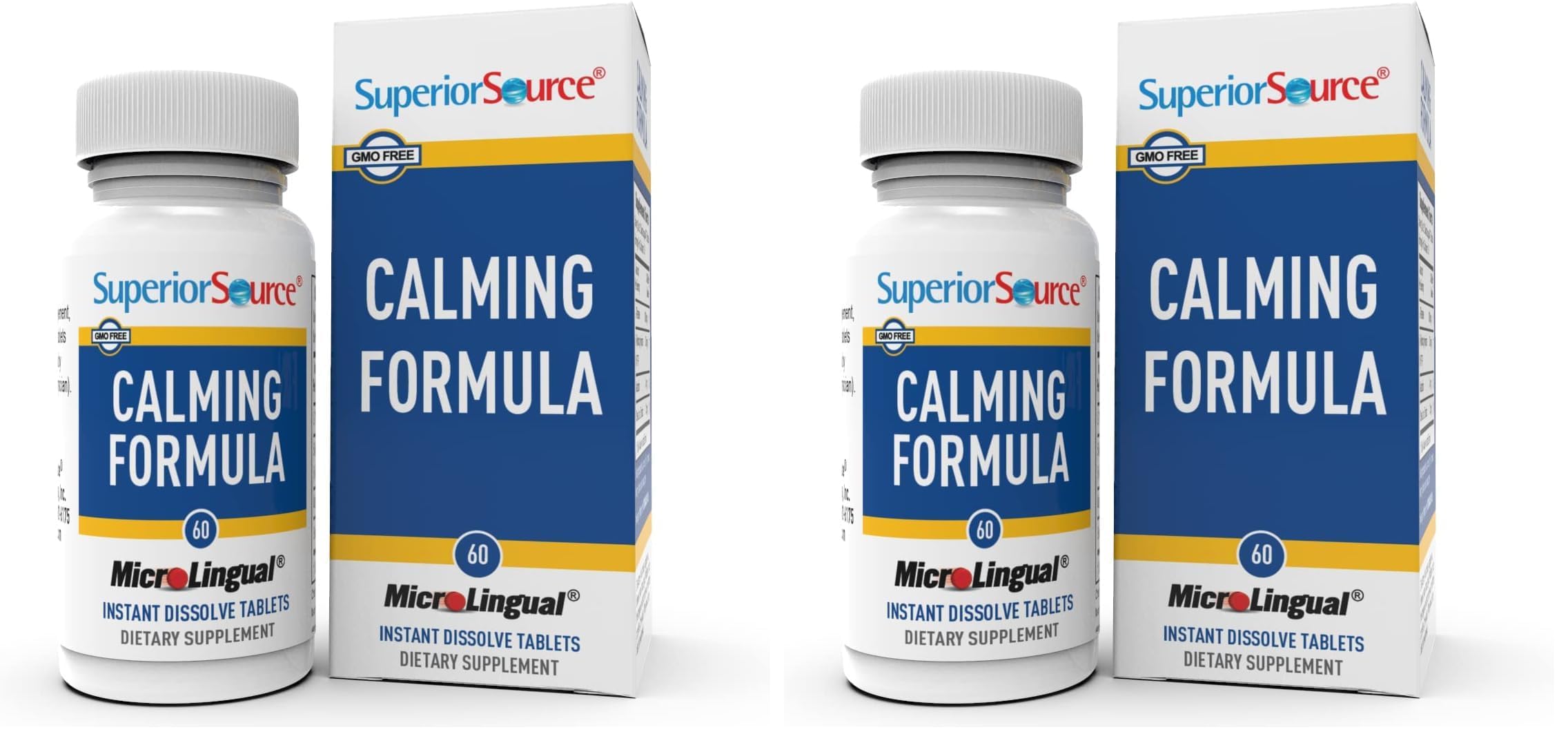 Superior Source Calming Formula with L-Theanine, 5-HTP & Melatonin - 60-Count MicroLingual Sleep Support (Pack of 2)