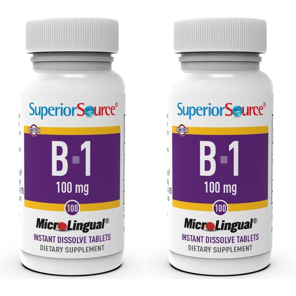Superior Source Vitamin B1 (Thiamin) 100 mg – MicroLingual Tablets Pack of 2
