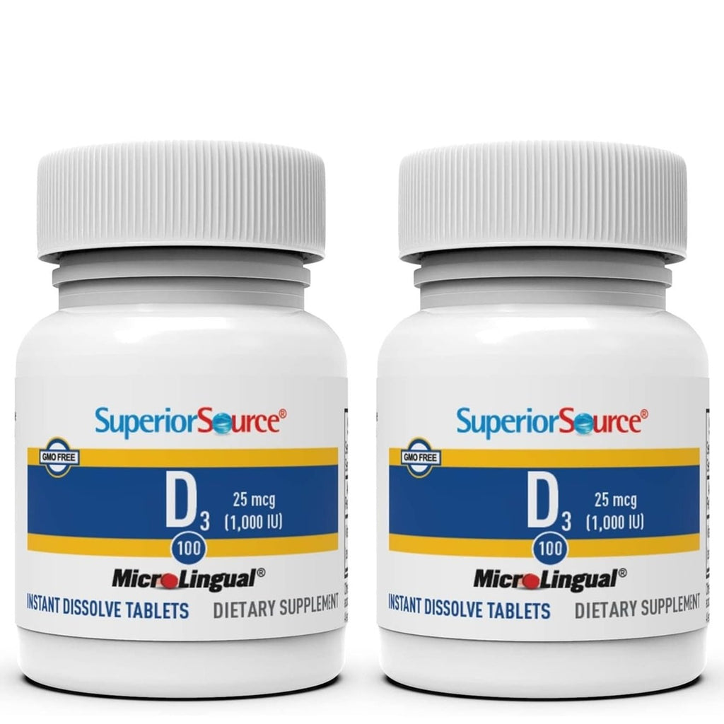 Superior Source Vitamin D3 1000 IU | Quick-Dissolve MicroLingual Tablets | Pack of 2