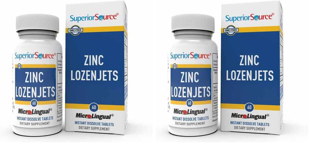 Superior Source Zinc Lozenjets – Immune Support, Instant-Dissolve Tablets (Pack of 2)