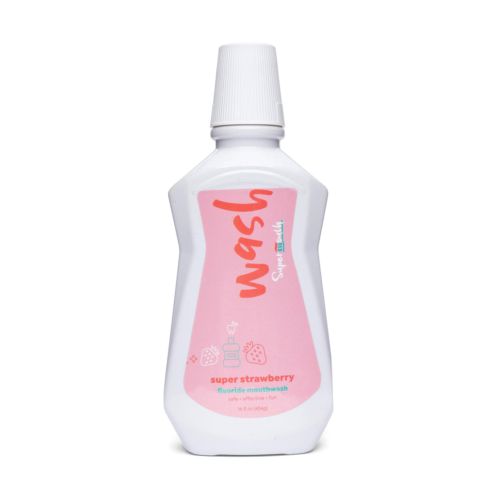 SuperMouth® Fluoride Mouthwash – Fluoride + Nano-Hydroxyapatite, Vitamins D3 & K2, Prebiotics, Alkaline pH 8.5, Alcohol-Free, Strengthens Enamel, Freshens Breath, Safe Clean Ingredients, Tasty Flavors