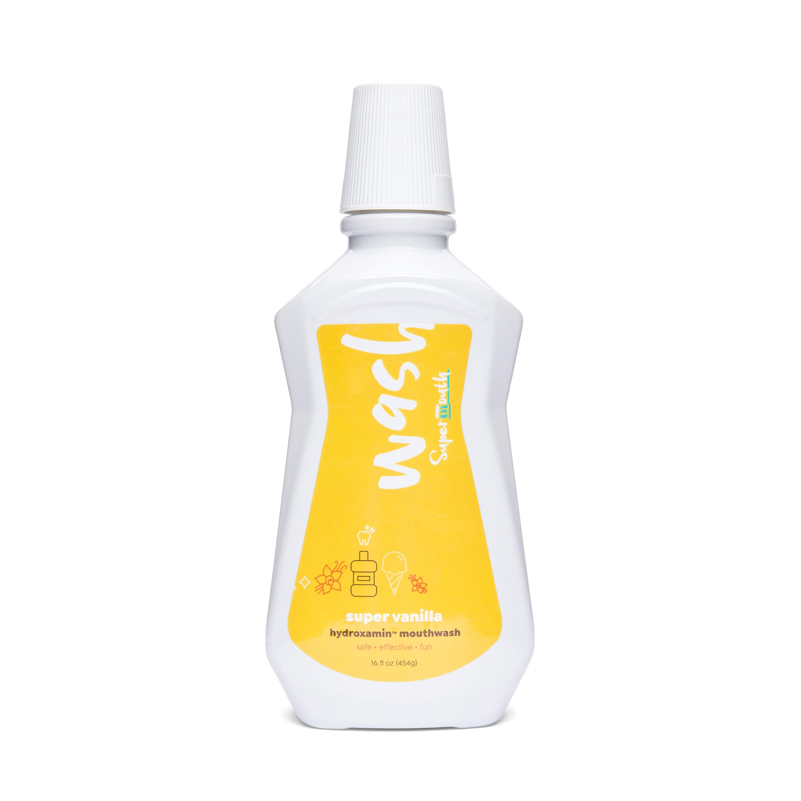 SuperMouth® Fluoride-Free Mouthwash – Nano-Hydroxyapatite, D3 & K2, Prebiotics, Alkaline pH 8.5, Alcohol-Free, 4 Flavors